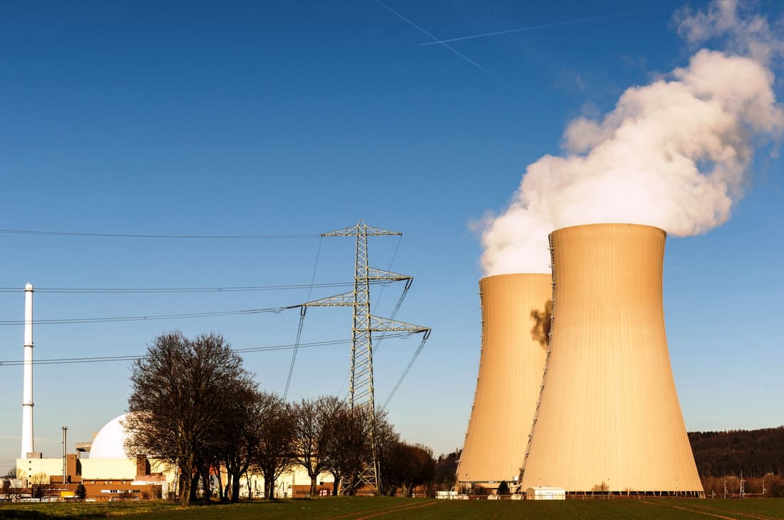Cooling towers serving a large building services plant