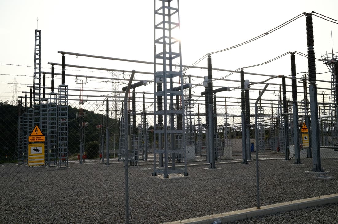 Utility switchyard with disconnectors and instrument transformers